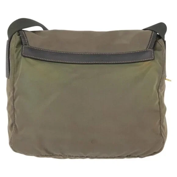 PRADA Shoulder Bag Nylon Khaki Gold Auth 154525 - Picture 2 of 16